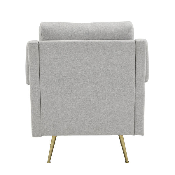 Nessa Gray Arm Chair with Gold Metal Led, image 4